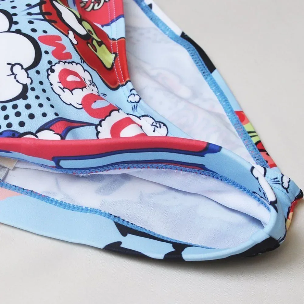 Men's Padded Comic Bang Swim Wear Briefs Push Up Cup Enhancing Size XL - Picture 9 of 10